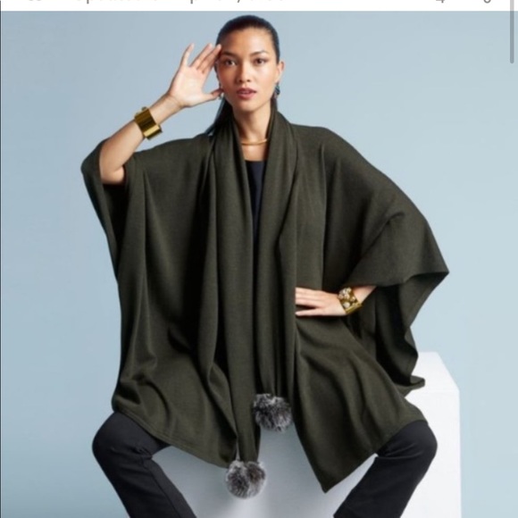 CAbi sweater knit poncho O|S - Picture 5 of 5